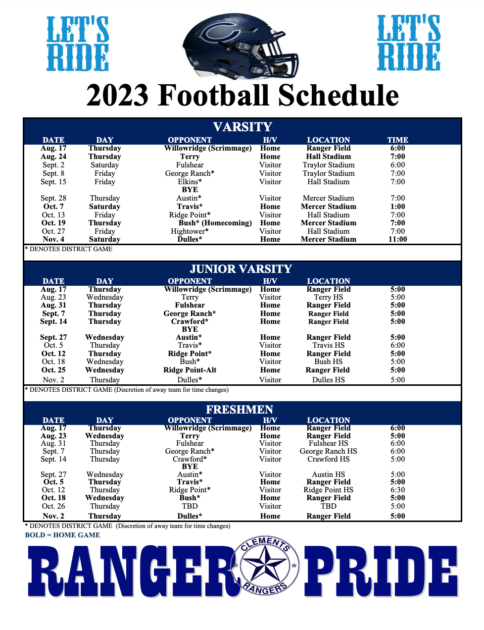 Clements - Team Home Clements Rangers Sports
