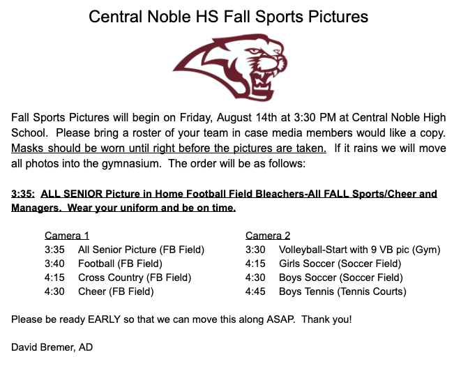 Central Noble Team Home Central Noble Cougars Sports